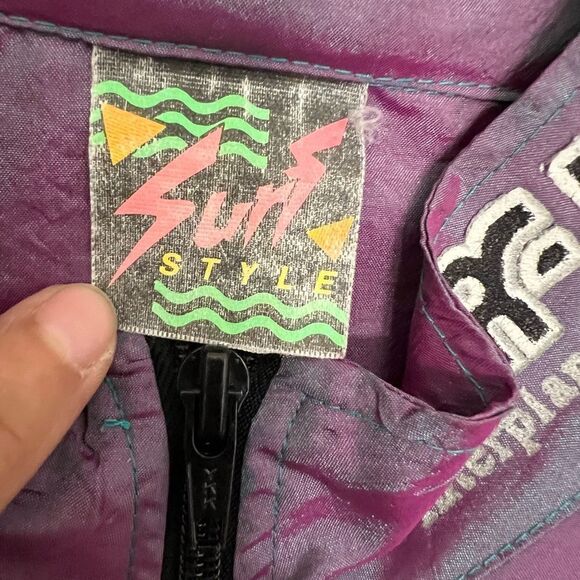 Vintage 90’a Metallic Surf Style 1/4 zip Interplanetary Body Gear jacket. OSFA. - Picture 6 of 15